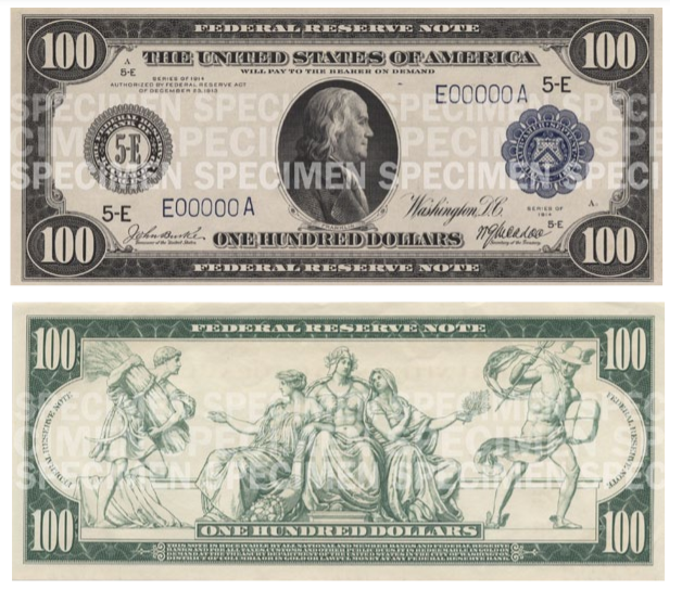 Billete de 100 dólares 1914 Benjamin Franklin