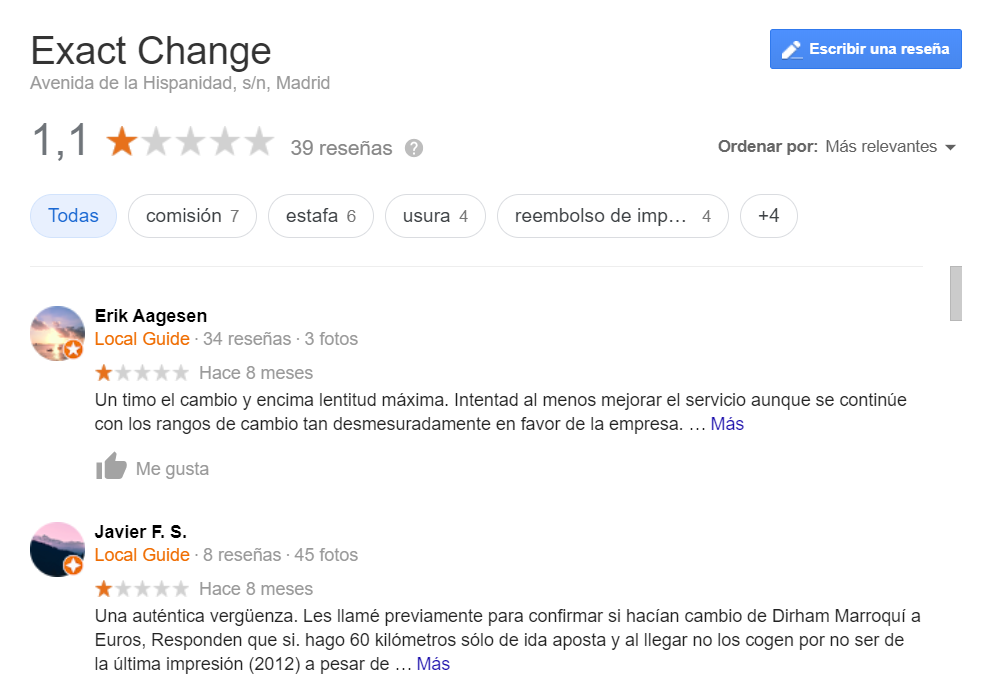 Exact Change opiniones