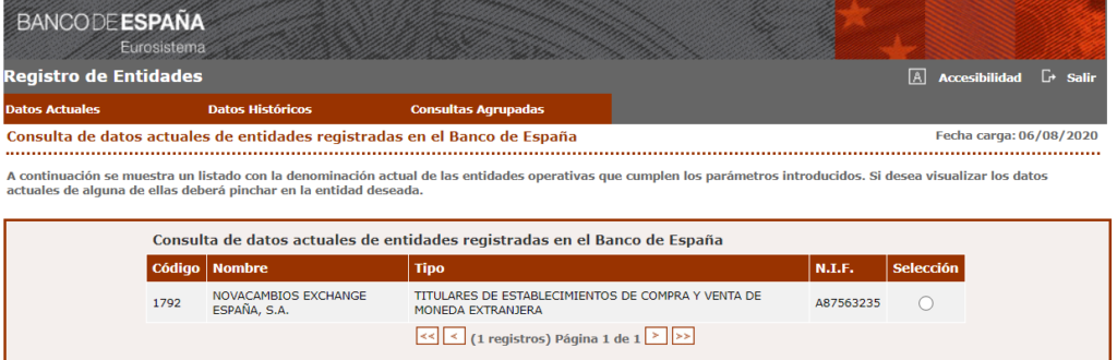 NovaCambios Banco de España