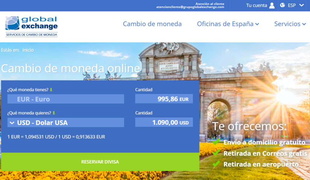 Página web de Global Exchange